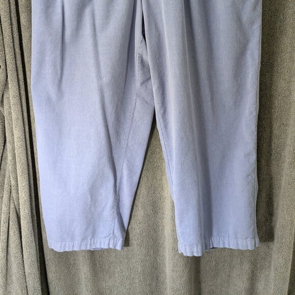 New! Plus Size 28W PETITE Blue Corduroy Elastic Waist Pants - Picture 4 of 4